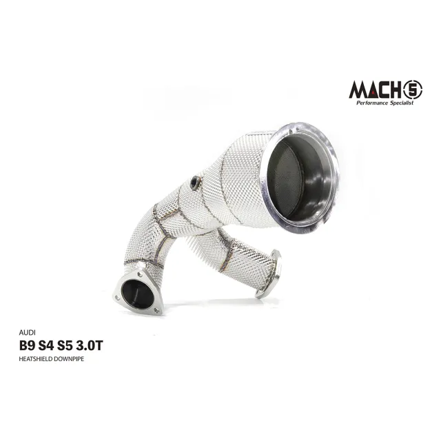 Mach5 AUDI S4 S5 高流量帶三元催化頭段排氣管_O/GPF排溫排壓感知器(B9 3.0T 單渦輪增壓)