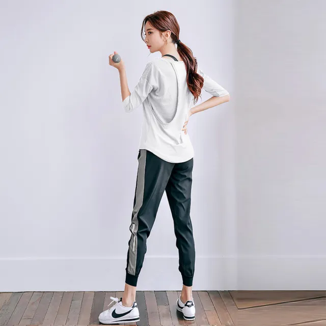 【BODYAIR】任2入 寬版挖背紗罩衫七分袖上衣(瑜珈.慢跑.運動.健身.透氣.舞蹈.運動服)