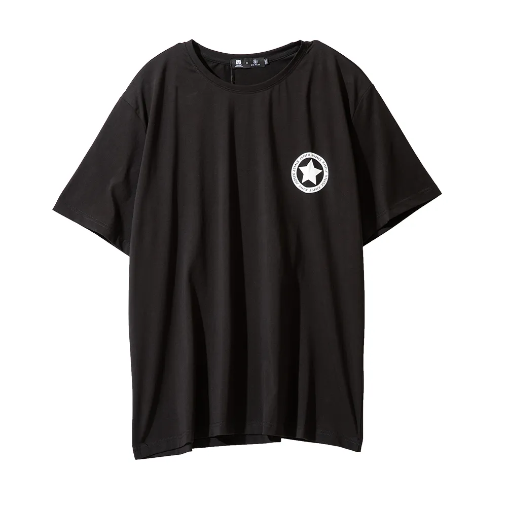 【JSMIX 大尺碼】大尺碼萊卡棉彈性涼感品牌之星短袖T恤共3色(T22JT6950)