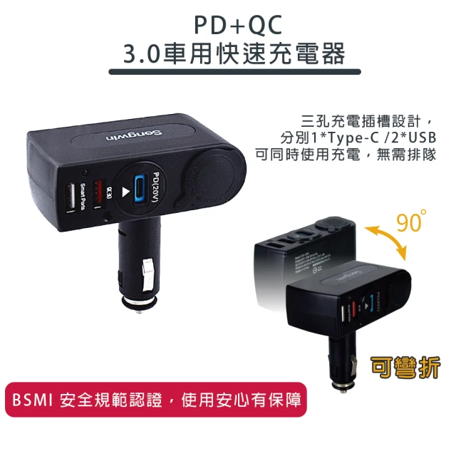 聚優 車載手機充電器 快充雙口USB汽車電源轉換器(車充 點