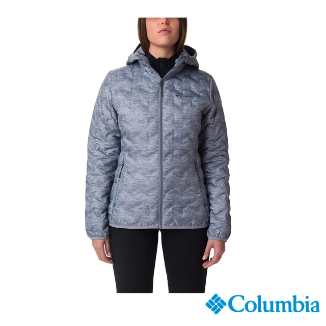 Columbia 哥倫比亞 女款-Delta Ridge™Omni-Heat鋁點保暖650羽絨連帽外套-花灰色(UWR02600HG/HF)