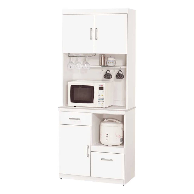BODEN 凱德4尺白色岩板收納高餐櫃/碗盤置物櫃/電器櫃(