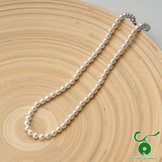 【K.D.J 圓融珠寶】天然硨磲貝珠 正圓 6mm白色 氣質簡約