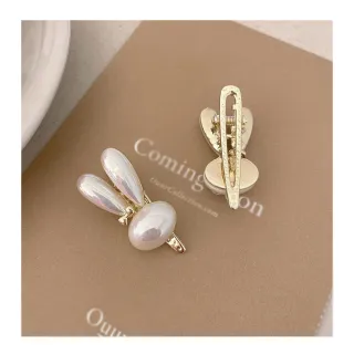 【HERA 赫拉】珍珠小兔子邊夾 兩入一對 L111081609(兩入一對)