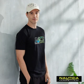 【NAUTICA】男裝 COMPETITION素面百搭短袖T恤(黑)