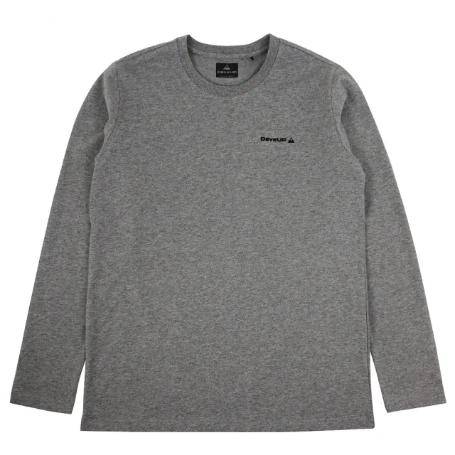 【DeveUP】『DeveUP』棉質長袖圓領LOGO-TEE(產品編號 : D02431 麻花灰 小童款)