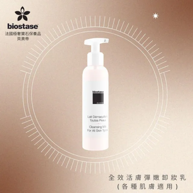 【biostase 貝奧帝】全效活膚彈嫩卸妝乳(150ml;卸妝;卸妝乳;全部膚質;保濕;覆盆子;黑莓;大馬士革玫瑰)