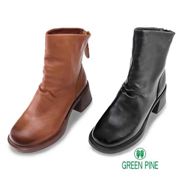 GREEN PINE 厚底擦色復古短靴(2色/ 00712210)