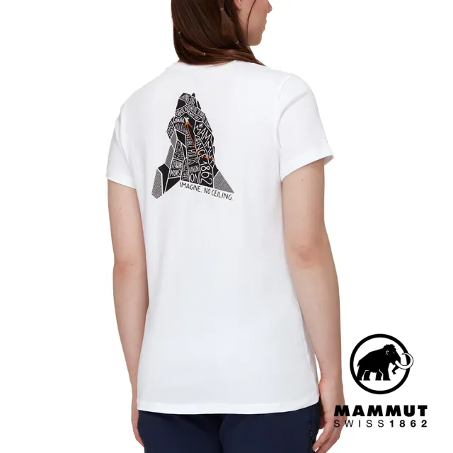 【Mammut 長毛象】Massone T-Shirt Women No Ceiling 有機棉機能短袖T恤 女款 白色 #1017-05241