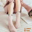 【Porabella】一組兩雙 襪子 襪 怪獸襪 可愛襪子 珊瑚絨襪 絨毛襪 保暖襪 中筒襪 SOCKS