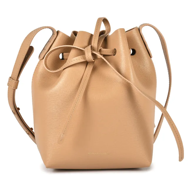 【MANSUR GAVRIEL】防刮皮革斜背MINI MINI水桶包(沙棕色)（其他規格）