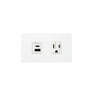 【台達電子】60W埋入式USB雙孔充電插座(埋入式USB-A+C PD)