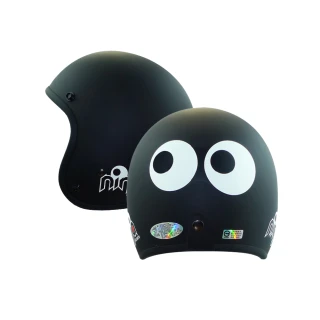 【iMini】眼睛 成人 騎士帽(3/4罩式 正版授權 安全帽 可愛大眼 黑邊)