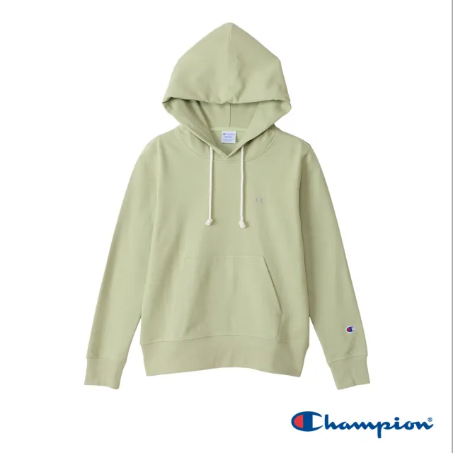 【Champion】官方直營 女款-小C 刺繡連帽上衣-淺綠色(CW-T108-580)