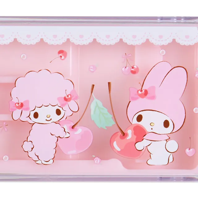 【SANRIO 三麗鷗】滑蓋式環保餐具組 餐具三件組 美樂蒂 櫻桃(餐具雜貨)