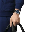 【TISSOT 天梭 官方授權】PRX系列 復古風酒桶型紳士機械錶-40mm/橡膠帶 母親節 禮物(T1374071704100)