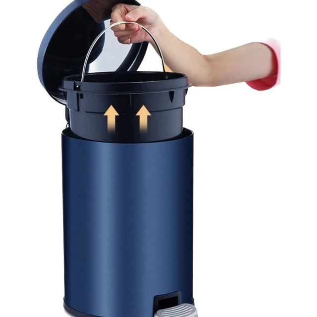 PET材質簡約透明大口徑垃圾桶 無蓋式分類回收桶(大號3入)