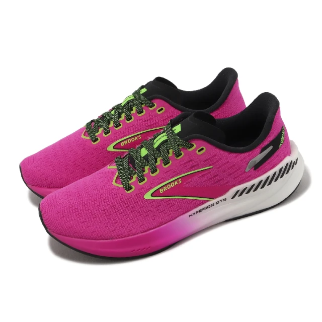 BROOKSBROOKS 競速跑鞋 Hyperion GTS 女鞋 桃紅 綠 氮氣中底 支撐 馬拉松 路跑 運動鞋(1203971B661)