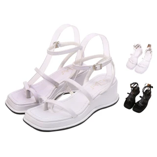 【J&H collection】網紅新款氣質厚底舒適夾趾涼鞋(現+預  黑色 / 白色)