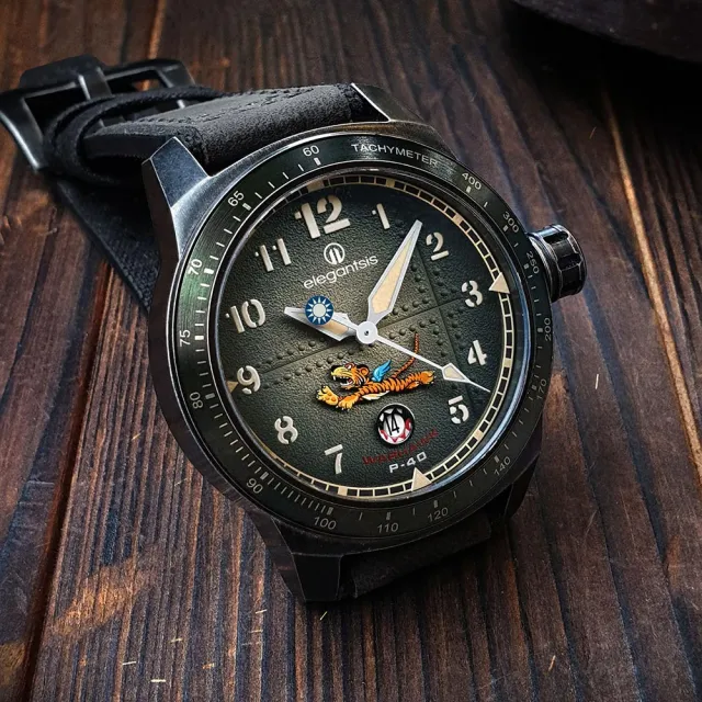 【elegantsis 愛樂時】飛虎隊P-40限量手錶-三款(ELJX48MAS-FT)