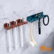 【iSFun】壁掛收納＊牙刷插頭多功能壁貼無痕掛勾3入隨機色