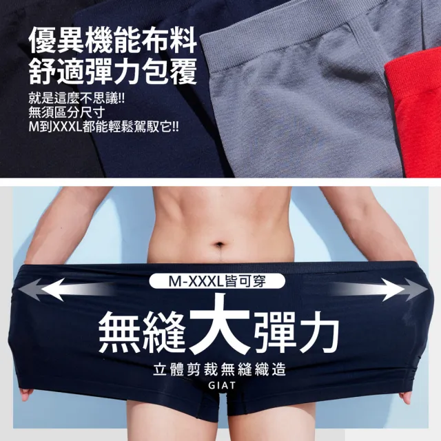【GIAT】台灣製涼感抗菌彈力貼身平口褲(6件組)