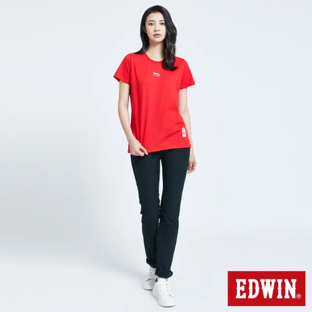 【EDWIN】女裝 JERSEYS EJ3超彈中直筒迦績長褲(黑色)