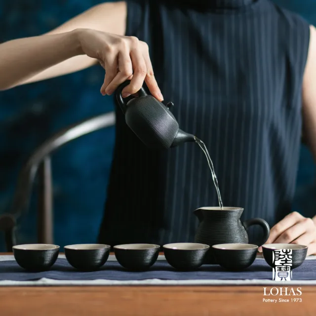 【LohasPottery 陸寶】旋轉壺  鼎吉茶禮(陶瓷泡茶壺 茶托茶葉罐 杯壺組)