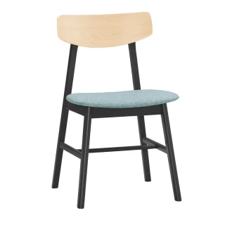 【BODEN】奧圖實木藍色布餐椅/單椅