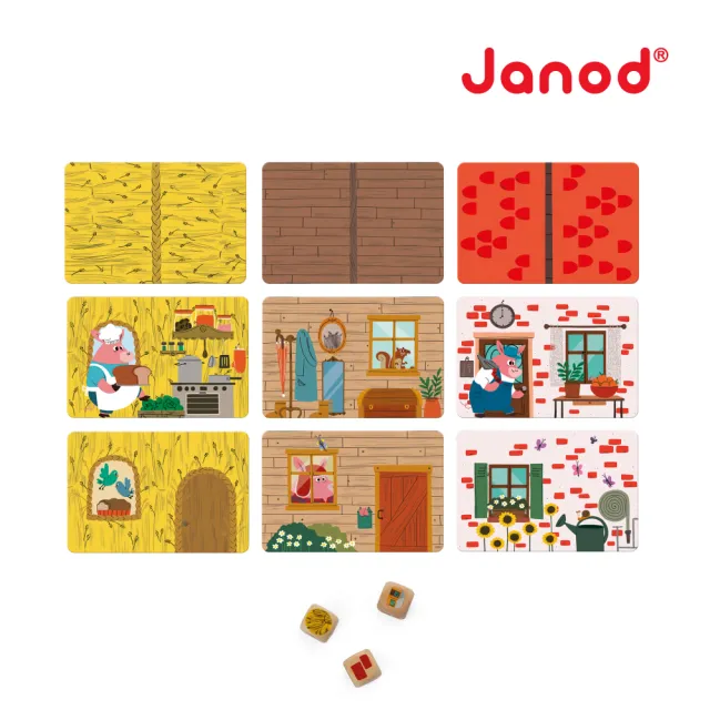 【法國Janod】趣味桌遊-三隻小豬