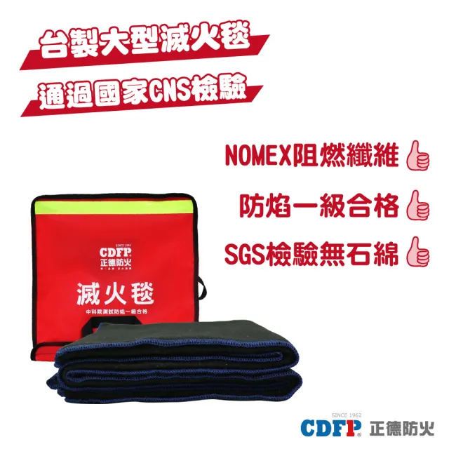 【正德防火】台製大型防火毯│滅火毯-滅火.逃生兩用(200cmX150cmX0.3cm)