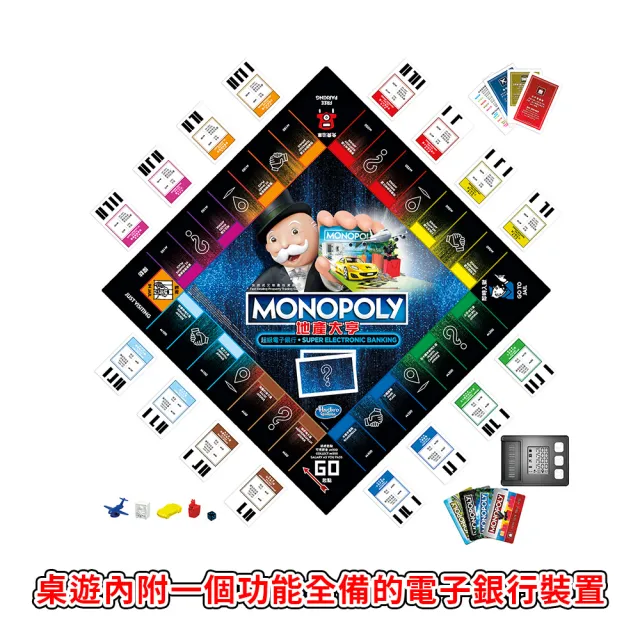 【MONOPOLY 地產大亨】地產大亨-超級電子銀行版 中文版 E8978(兒童益智遊戲/大富翁桌遊/多人桌遊/親子遊戲)