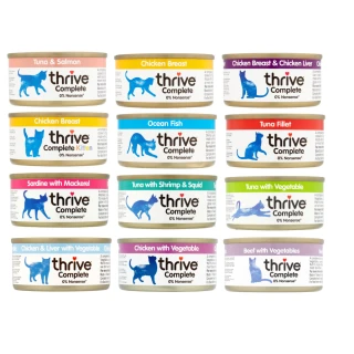【Thrive】脆樂芙貓用主食罐 75g-12入(湯罐 低脂 純肉 無膠 補充水份 全齡貓適用)