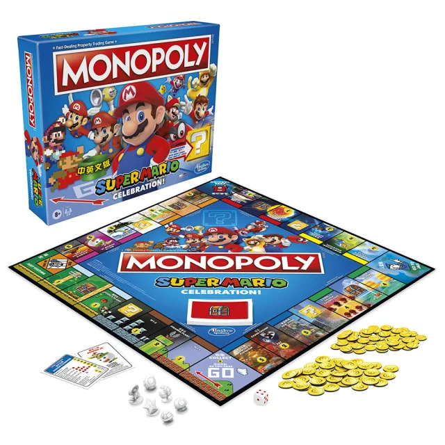 【MONOPOLY 地產大亨】地產大亨-歡慶超級瑪利歐紀念版 中文版 E9517(兒童益智遊戲/大富翁桌遊/多人桌遊)