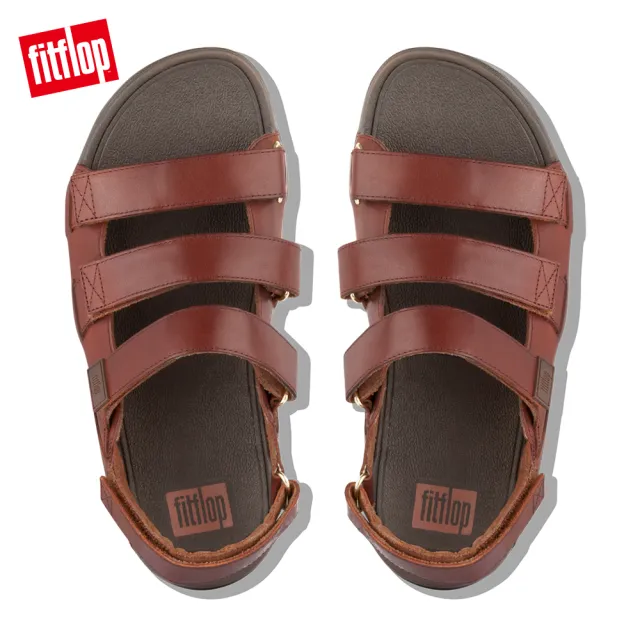 【FitFlop】ETHAN BACK-STRAP SANDALS 可調整式魔鬼氈後帶涼鞋(暗紅色)