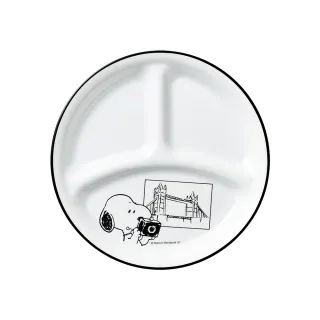【CORELLE 康寧餐具】SNOOPY復刻黑白 8吋分隔盤(211餐盤/減脂餐盤)