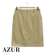 【AZUR】率性簡約寬口袋窄裙-綠卡其