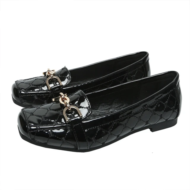 Grace Gift 復古百搭方頭絨面平底瑪莉珍鞋(紅) 推