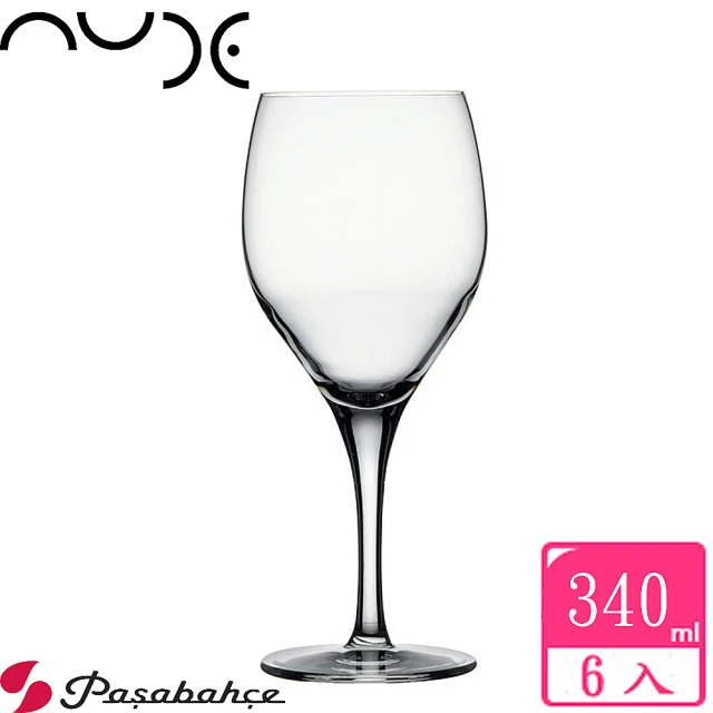 【土耳其NUDE】玻璃水晶波爾多紅酒杯340cc(六入組)