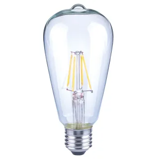 【特力屋】仿古LED燈絲燈泡 6.5W 透明玻璃 全電壓-3入
