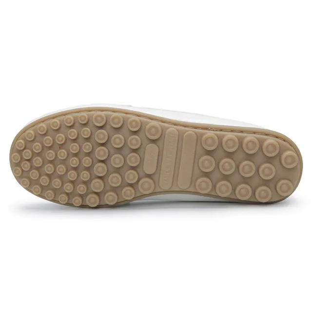 【FUFA Shoes 富發牌】皮質細線蝴蝶結豆豆鞋-粉/白/藍/灰 1DR25(女鞋/懶人鞋/莫卡辛鞋)