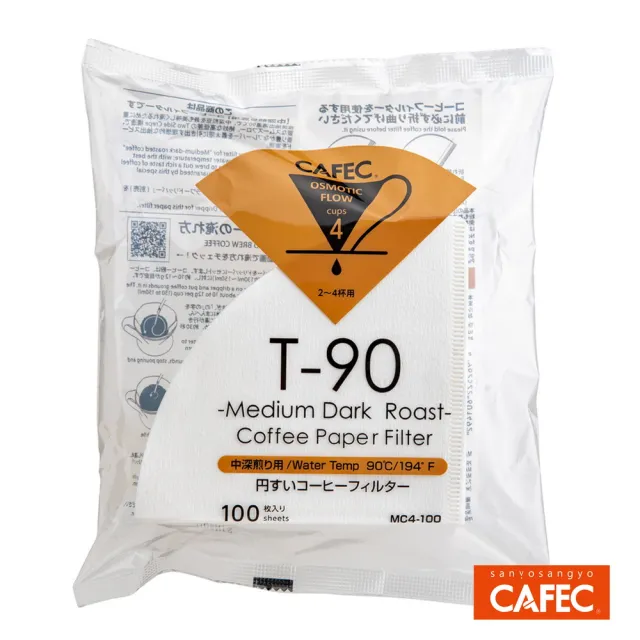 【日本三洋產業CAFEC】總代理  CAFEC 中深焙專用錐形濾紙2-4人份(MC4-100W)