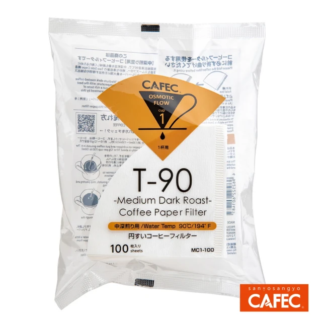 【日本三洋產業CAFEC】總代理  CAFEC 中深焙專用錐形濾紙1-2人份(MC1-100W)
