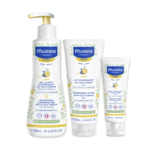 【Mustela 慕之恬廊】慕之幼 高效全護組(高效雙潔乳300ml+高效潤身乳200ml+高效面霜40ml)