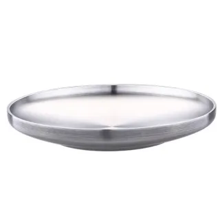 【PUSH!】餐廚用品加厚304不銹鋼圓盤平盤盤子餐盤子餐具圓形平盤(23公分E153)