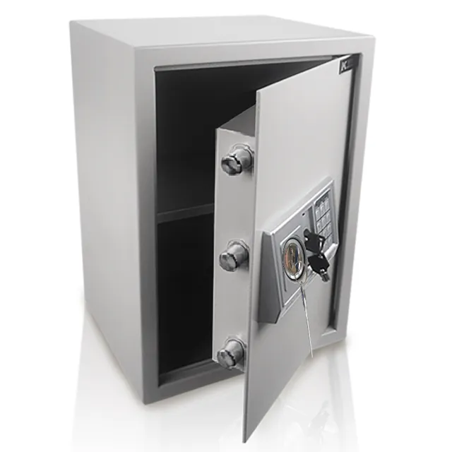 【守護者保險箱】密碼保險箱 雙鑰匙 保險櫃 保管箱(電子密碼保險箱 大型保險箱 50EAK-灰)