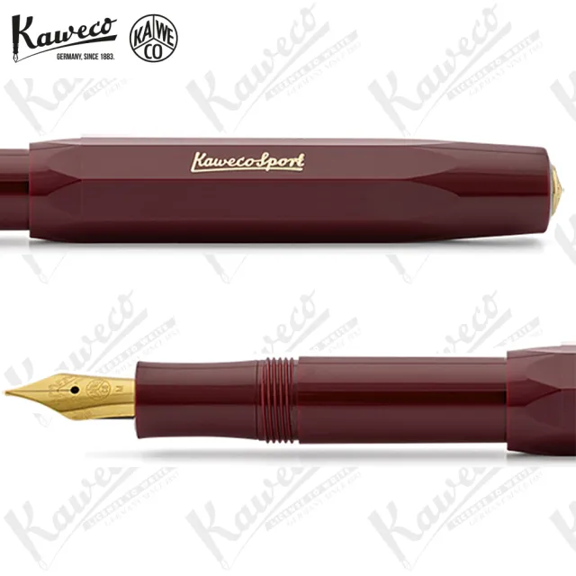 【KAWECO】CLASSIC SPORT系列 暗紅色 金尖 鋼筆(Bordeaux 酒紅色)