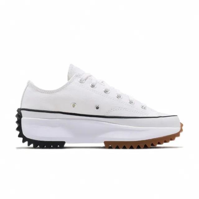 【CONVERSE】帆布鞋 Run Star Hike 男女鞋 低筒 潮流 鋸齒鞋 厚底 星星 情侶 白 黑(168817C)