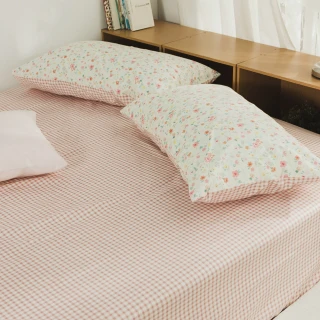 【絲薇諾】MIT精梳純棉 格紋 二件式 枕套床包組 布萊梅(單人加大)