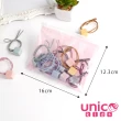 【UNICO】日韓風 大人小孩通用莫蘭迪色12入髮圈-方塊(聖誕/髮飾)